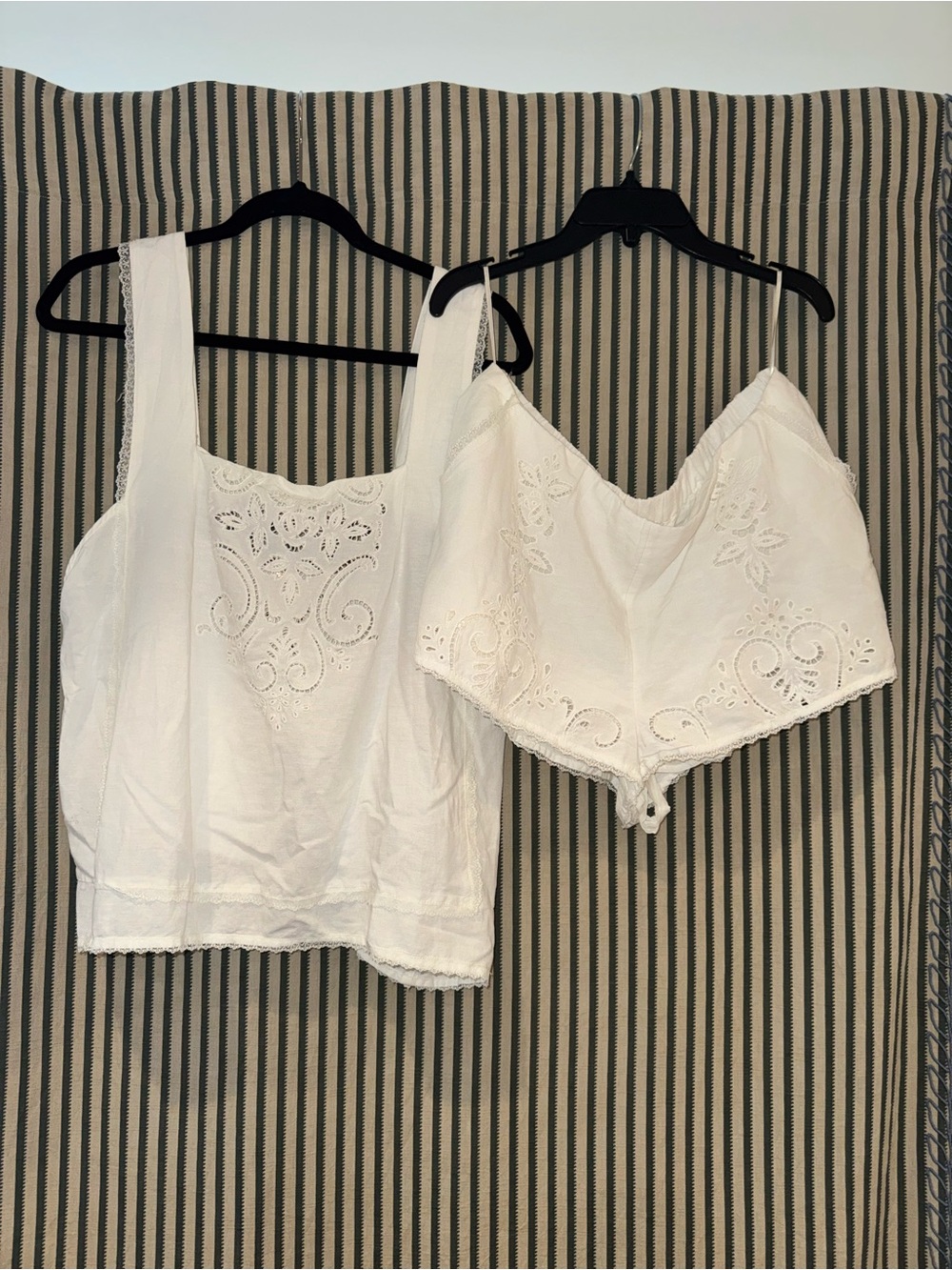 NWT Free People White Eyelet Cotton Camisole Set